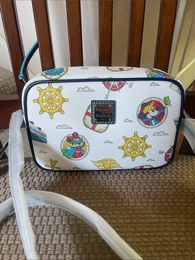 Dooney & Bourke White Nautical Disney Cruise Line Crossbody with Yellow Accents